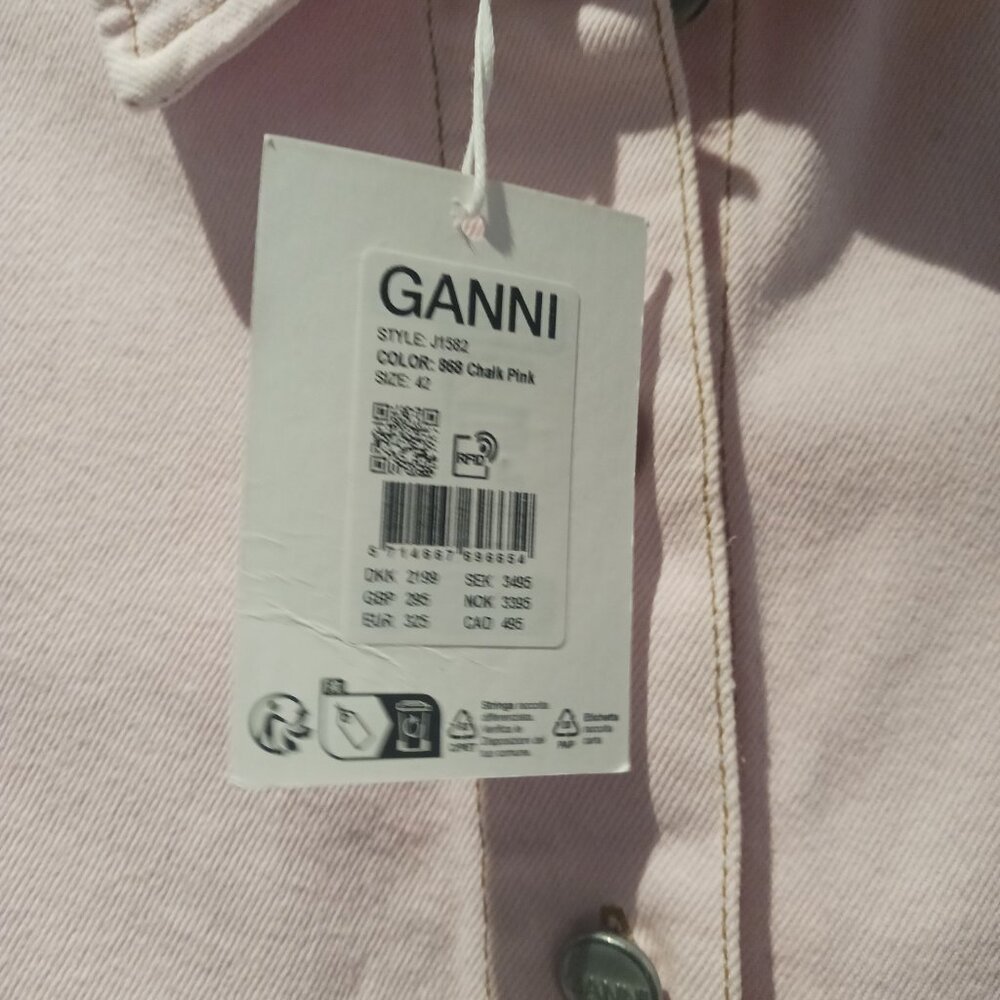 Nwt GANNI dress chalk pink size 42 $495 retail - Picture 3 of 8